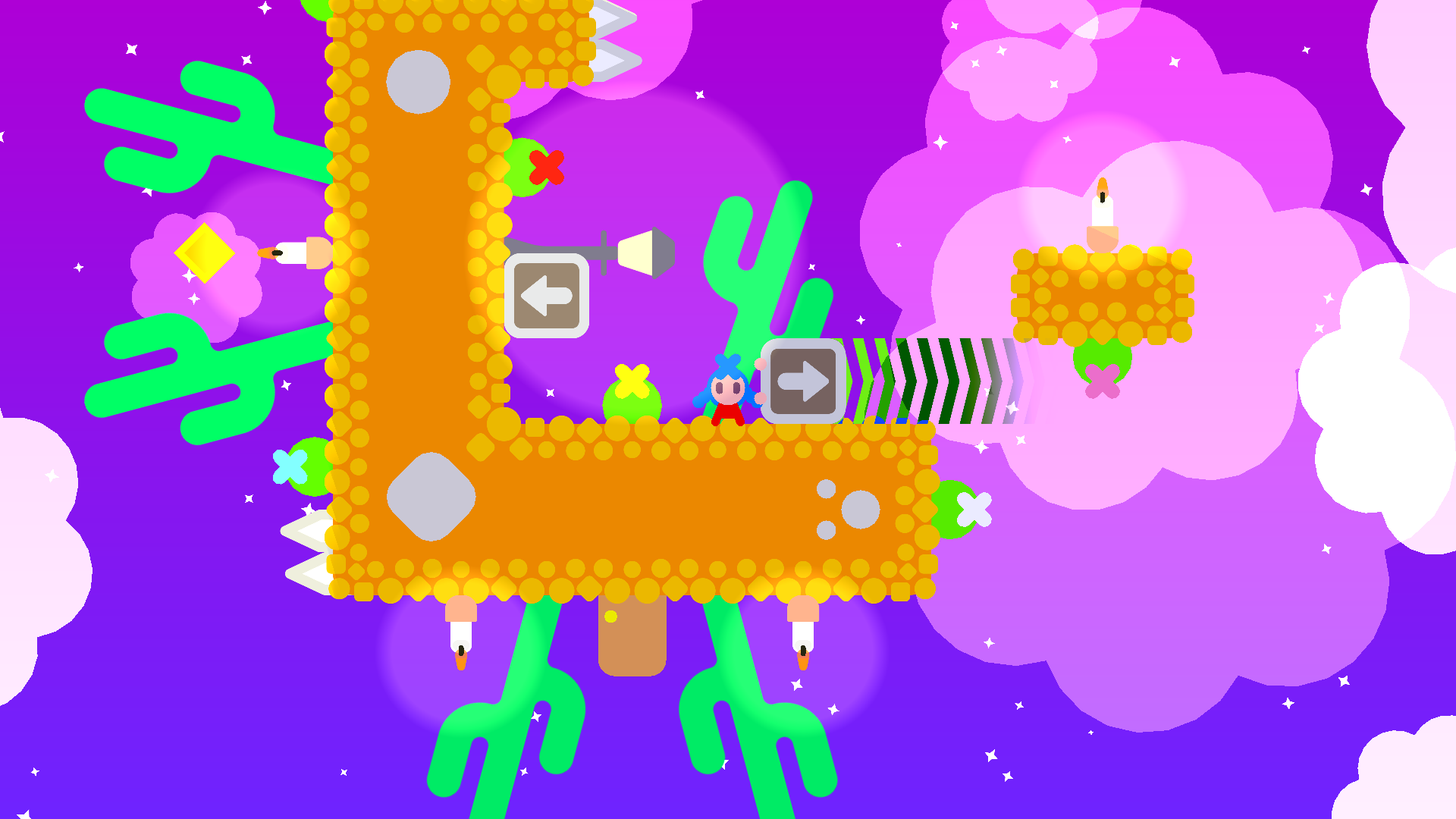 Gravity Quest scene with puzzle layout